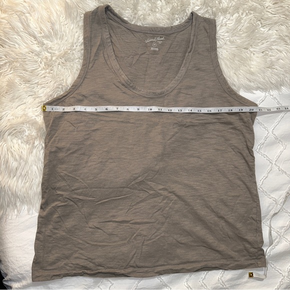 Universal Thread | Scoop Neck Thick Strap Cotton Tank Top Heather Gray Brown - Picture 9 of 11